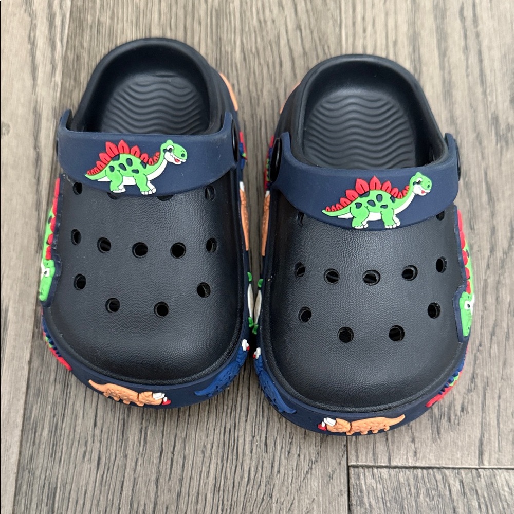 Kids Dinosaur Clogs - Black